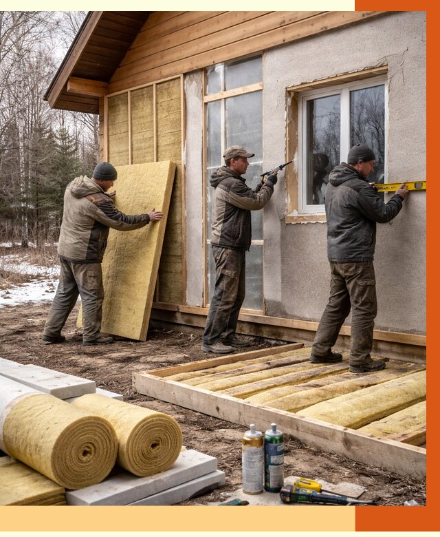 Утепление дачного дома в Кисловодске от 5080 руб/м2 — недорого | ТепломастерКсл