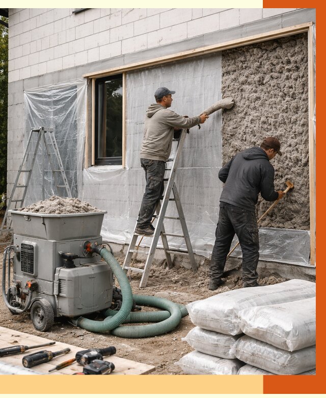 Утепление дома из газобетона эковатой в Кисловодске от 4812 руб./м2 | ТепломастерКсл