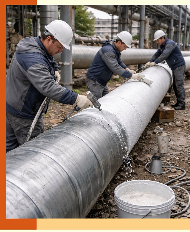 Утепление теплотрассы жидкой теплоизоляцией в Кисловодске